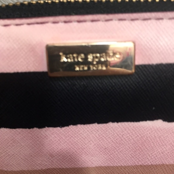 Kate Spade Grant Street Grainy Vinyl Neda Pink & Black Wallet - Picture 2 of 13